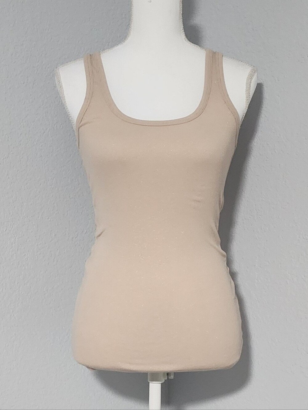 Y2K GAP Tan Ribbed Tank W/ Gold Shimmer Womens Size Small Medium
